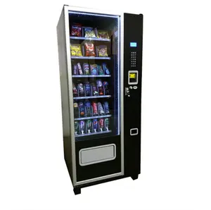 JW Coin and bill operated mini snack vending machine with refrigerator beverage vending machine for foods and drinks