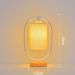 Nuova Lampada da Tavolo in Legno e Tessuto in Stile Cinese Moderno, Lampada da Comodino per Camera da Letto, Lampada LED USB Dimmerabile Creativa Fai-da-Te per Soggiorno - Product Image 5