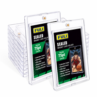 Porte-cartes rigide ultra-transparent 75PT de haute qualité, étui de protection, porte-cartes magnétique à une touche pour cartes à collectionner Pokémon