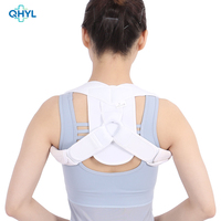 Ceinture de soutien dorsale et de correction posturale blanche pour adulte, fixation et protection de la clavicule pour la rééducation et la récupération des blessures