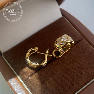 เครื่องประดับเพชร Aazuo Lab Grown Diamonds E VS1 ทองคำแท้ 18K ต่างหูแบบเกี่ยวสุดหรู ของขวัญสำหรับผู้หญิง สวมใส่ได้ทุกวัน งานเลี้ยงระดับไฮเอนด์ - Product Image 1