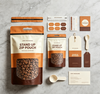 Sachets personnalisés à fermeture éclair, pochettes verticales en stock, emballage plastique mat refermable avec fenêtre, sacs à café pour snacks, emballage alimentaire en aluminium