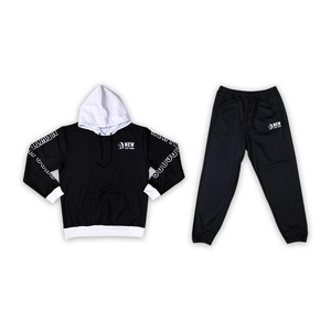 Conjunto de Sudadera con capucha de chándal deportivo personalizado con diseño de impresión de logotipo pulóver - Product Image 1