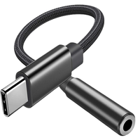 Kabel Audio Headphone Nylon Braid Berkualitas Tinggi, Adaptor AUX USB C Jack, Kabel Earphone Tipe C ke Jack Aux 3.5mm Female