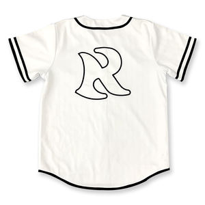 Jersey de béisbol reversible con tira de sublimación blanca en blanco bordado personalizado - Product Image 3