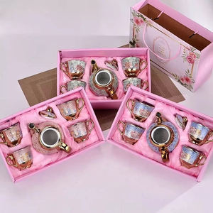 Juego de té de cerámica de estilo europeo para mujer, tazas pequeñas de café y Espresso de 4 onzas, juego de tetera y taza de flores, nuevos cuencos Matcha surtidos - Product Image 4