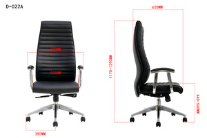 Silla de escritorio de cuero ejecutivo con respaldo alto, muebles de oficina - Product Image 2
