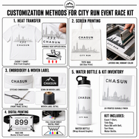 Kit d'événement de course urbaine personnalisé : Ensemble de course marathon, T-shirt à séchage rapide, Visière, Bouteille d'eau, Sac fourre-tout, Dossard de course, Articles de sport pour compétition de course