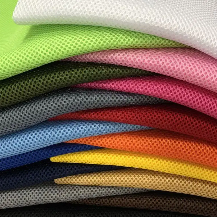 Bán Buôn 100% Polyester 3D Không Khí Đàn Hồi Dệt Kim Lưới Vải Ba Lớp Bánh Sandwich Thoáng Khí Lưới Vải Cho Ba Lô