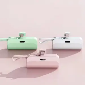 5000Mah saku ponsel darurat pengisi daya portabel kecil Pod Powerbank saku telepon gantungan kunci Powerbank Mini Power Bank