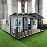 Maison Mobile Préfabriquée Habitable 2 3 4 5 Chambres Conteneur Pliable Extensible de 20 et 40 Pieds avec Terrasse et Véranda