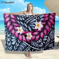 Sarongs personalizados de moda, suministro de fábrica al por mayor, embellecedor, Hawaiano, lavavava, sarong de playa de alta calidad, superventas