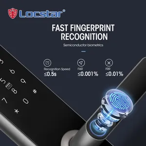 Locstar Factory Direct Sale Smart Number Cylinder Door Fechadura Tuya Handle Key Cerradura Inteligente Con Wifi Machine Lock