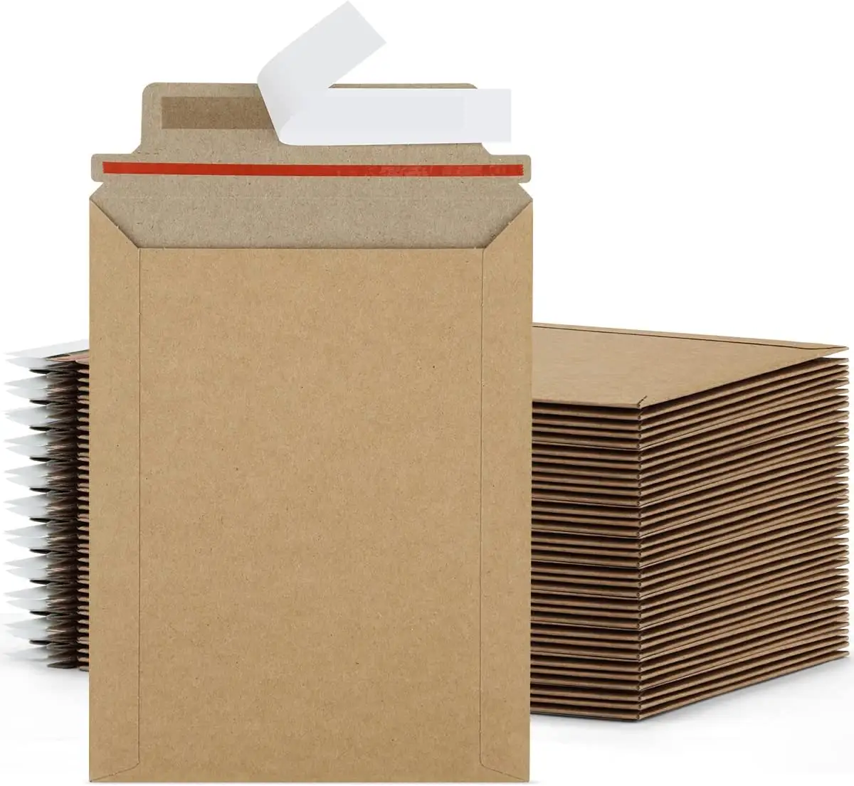Тенгенская 6,25*8,25 дюймов перерабатываемая прочная самоклеящаяся герметизирующая крафт-бумага жесткая плоская картонная конверт