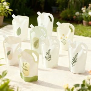 High-quality Custom Biodegradable Stand up Spout <b>Pouch</b> 100ml 12oz 32oz for Soap Shampoo Liquid Detergent Cosmetic Refill - Product Image 4