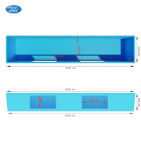 Piscine modulaire de 40 pieds fabriquée en Chine avec panneau en verre transparent, éclairage LED et design personnalisé pour les loisirs en plein air