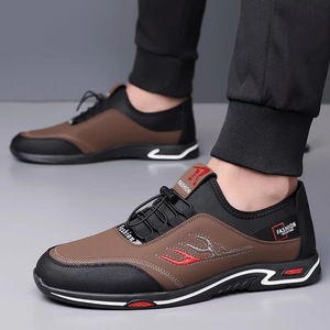 Chaussures décontractées respirantes pour hommes, à enfiler, à talon bas, semelle souple, baskets de marche tendance, couleur unie, origine Wenzhou - Product Image 3