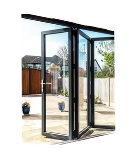 Estilo moderno Diseño libre Rotura térmica 5 años <span class=keywords><strong>de</strong></span> garantía Uso <span class=keywords><strong>de</strong></span> alto aislamiento Puerta plegable a prueba <span class=keywords><strong>de</strong></span> huracanes Puerta plegable <span class=keywords><strong>de</strong></span> aluminio Bi - Product Image 1