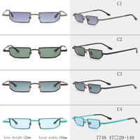 YOUTOP Nouvelle Collection 2023 Lunettes de Soleil Rectangulaires Géométriques Chic Rétro Haut de Gamme 7748 Certifiées CE en Titane Bicolore Polarisées