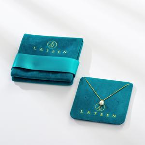 Personalized Velvet Jewelry <b>Gift</b> <b>Box</b> Set with Embossed Design Insert Pad and Jewelry Pouch for Rings Necklaces <b>Earrings</b> - Product Image 6