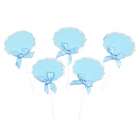 Décoration de gâteau d'anniversaire personnalisable QF, nœud rose en papier, décorations DIY, lot de 5 nœuds en papier pour gâteau, personnalisables