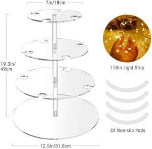 Just In Case Clear Acrylic 12 Glass Cocktail Tree Stand Wine Drink Tower solo para exhibición - Product Image 3