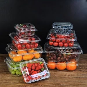 Tek kullanımlık şeffaf PET plastik 500g uzun meyve sebze kapaklı konteynerler/kutuları süpermarket için çilek Punnet ambalaj - Product Image 5