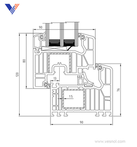 חלל ציבורי-חלון pvc מתאים למשרדים, בתי ספר ובתי חולים עם פרקטיות - Product Image 2