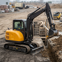 Mini-excavatrice sur chenilles de 6 tonnes, excavatrice hydraulique compacte sur chenilles pour travaux de construction et agricoles