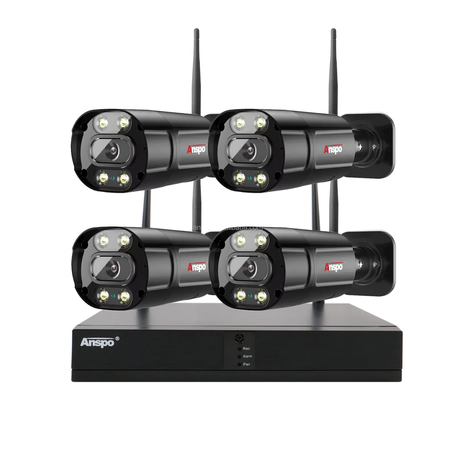 Draadloze Beveiliging Cctv Systeem 5mp Full Color 4ch Wifi Nvr Kit 4 Kanaals Audio Video H265.home Security