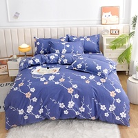 Ensemble de draps de lit en polyester uni 4 pièces, décoration de maison simple et moderne, microfibre polyester, pour mariage et hôtel