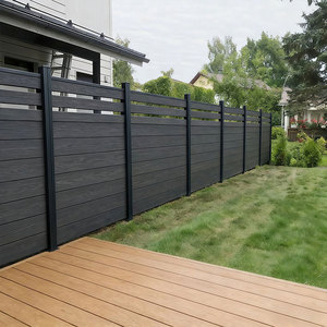 Paneles de Cerca de Madera y Plástico Compuesto, Duraderos, con Postes de Aluminio, Anti-UV, Impermeables, para Jardín Exterior - Product Image 2