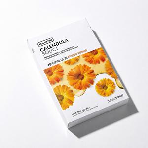Masque facial en feuille de calendula The Face Shop, 10 feuilles, hydratant, éclaircissant, raffermissant - Product Image 1