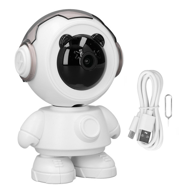 Wireless Security Camera 1080P Auto Tracking Motion Sensor Night Vision APP Control Robot Shaped Camera