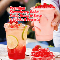 Perles éclatantes de tapioca saveur fraise pour Bubble Tea, ingrédients pour thé au lait Boba, OEM/ODM