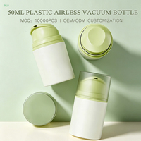 Flacon pompe sans air rond personnalisé 50 ml en plastique, flacon cosmétique sous vide pour crème visage et sérum - MOQ 10000 pièces