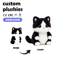 Un Gato de Peluche a Rayas Blancas y Negras, Juguete Robótico Inteligente con IA, Funciones de Compañía Emocional por Voz, Muñeco Hecho a Medida