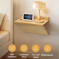 Nouvelles étagères flottantes en forme de Z de StyleFactoryModern, étagères murales naturelles, table de chevet suspendue, table de chevet en bois massif sur mesure, salon