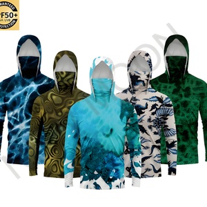 เสื้อฮู้ดตกปลาแบบกำหนดเองได้ ผ้าสเตรช แขนยาว ป้องกันรังสียูวี - Product Image 5