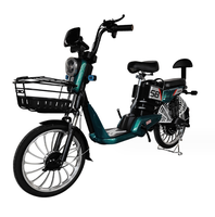 Vélo électrique urbain sans balais 350W 48V 12Ah 14 pouces 3 vitesses pour adulte avec panier avant