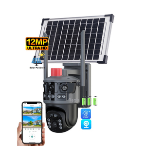 Regis V380 Pro 4G mạng thông minh CCTV <span class=keywords><strong>IP</strong></span> <span class=keywords><strong>Camera</strong></span> năng lượng mặt trời không dây 12MP ống kính kép 3 màn hình góc rộng dữ liệu đám mây tính năng bảo mật âm thanh - Product Image 1