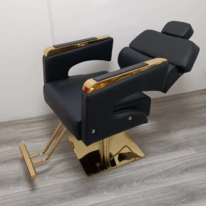 Sillón de Barbería de Alta Gama para Hombre, en Cuero Sintético, con Base Giratoria y Elevadora de Acero Inoxidable Negro, para Salón de Belleza - Product Image 5