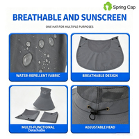 Fabrieksdirect Bestseller Zonne-aangedreven Ventilatorpet Oplaadbaar Dubbele Ventilator Visserij Snel Droogende Camping Petten Buiten Zonnebeschermingspet