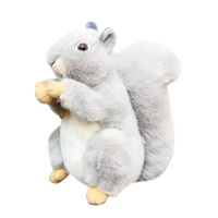 Jouets en peluche d'écureuil animé décoratifs pour enfants personnalisés de 20 cm, écureuil en peluche moelleux avec une queue épaisse, poupée en peluche