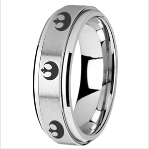 Bagues de casque pour hommes, anneau de doigt, Logo et lettre personnalisés, Star Wars, film, titane en acier, argent, noir, - Product Image 2