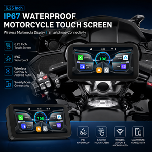 Navigateur GPS pour moto avec écran tactile étanche IP67 de 6,25 pouces, connectivité sans fil Android Auto et CarPlay pour smartphone - Product Image 6