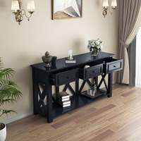 Meubles de salon contemporains de luxe bois blanc couloir moderne hall latéral entrée en marbre Table Console en bois massif avec armoire
