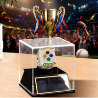 Boîte de présentation pour bague de champion, en acrylique transparent, logo d'équipe personnalisable