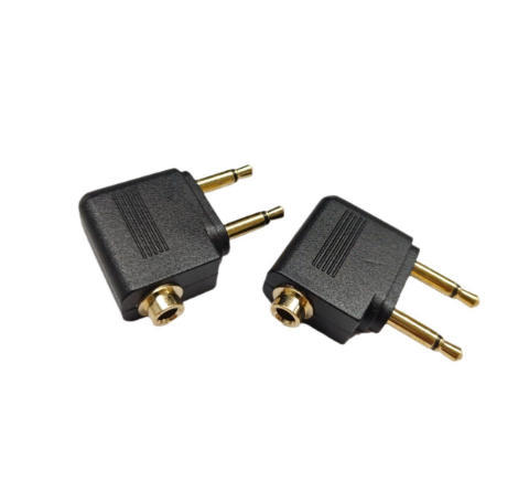 3.5mm to 2 x 3.5 mm Stereo Ear Audio Adapter Jack to Air Aircraft Airline Airplane for Headset Headphone