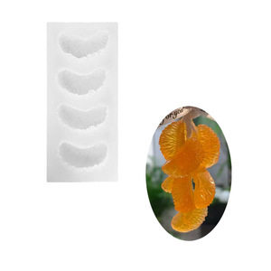 <b>Silicone</b> Orange Segment <b>Mold</b> 4 Cavities Bpa Free Easy Demoulding <b>Cake</b> Decorating Tool - Product Image 1